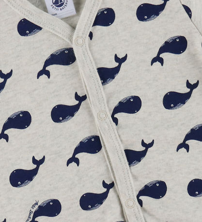 Petit Bateau Natdragt - Beigemeleret m. Hvaler