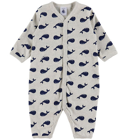 Petit Bateau Natdragt - Beigemeleret m. Hvaler