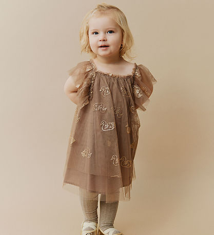 Sofie Schnoor Kjole - Blossomsb - Brown m. Glitter