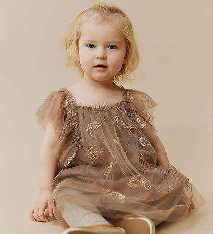 Sofie Schnoor Kjole - Blossomsb - Brown m. Glitter