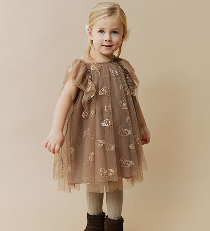 Sofie Schnoor Kjole - Blossomsk - Brun m. Glitter
