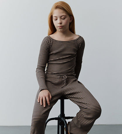 Sofie Schnoor Bluse - Rib - Soma - Brown Striped