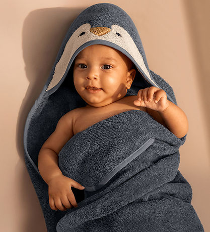 Liewood Babyhåndklæde - 70x70 cm - Albert - Penguin - Oceanview 