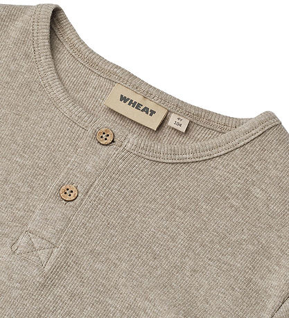 Wheat T-shirt - Rib - Lumi - Gravel Melange