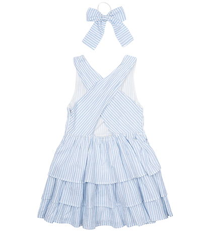 The New Kjole/Hårelastik - TnNalani - White Swan Striped m. Glim