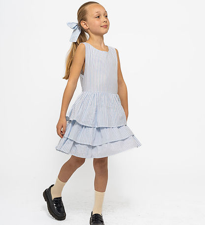 The New Kjole/Hårelastik - TnNalani - White Swan Striped m. Glim