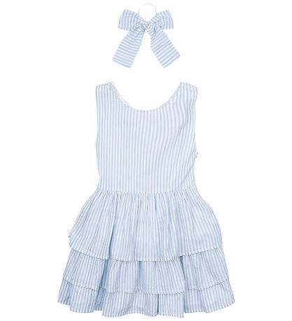 The New Kjole/Hårelastik - TnNalani - White Swan Striped m. Glim