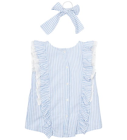 The New Top/Hårelastik - TnNalani - White Swan Striped m. Glimme