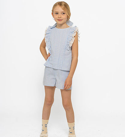 The New Top/Hårelastik - TnNalani - White Swan Striped m. Glimme