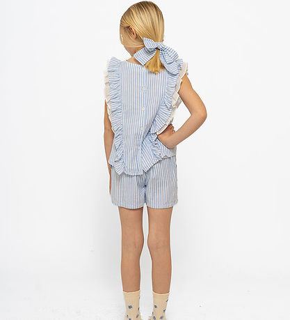 The New Top/Hårelastik - TnNalani - White Swan Striped m. Glimme
