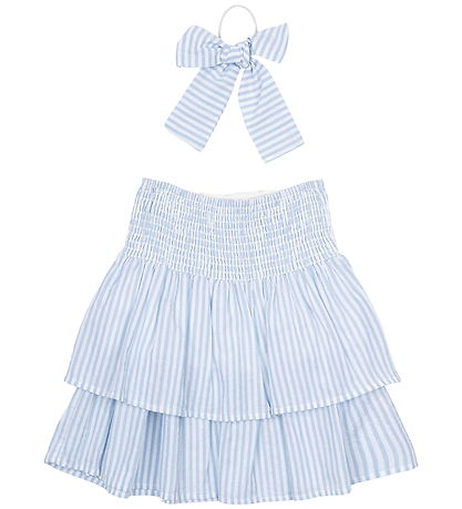 The New Nederdel/Hårelastik - TnNalani - White Swan Striped m. G