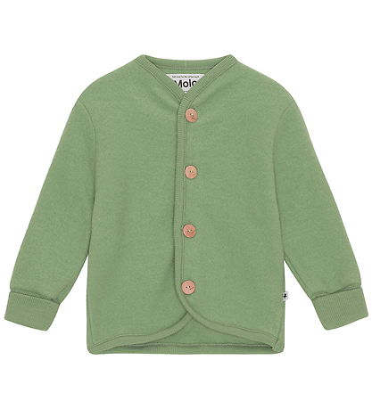 Molo Cardigan - Uldfleece - Umber - Moss Green