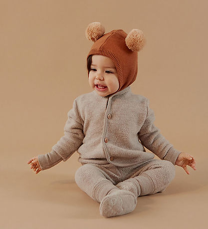 Molo Cardigan - Uldfleece - Umber - Moon Sand