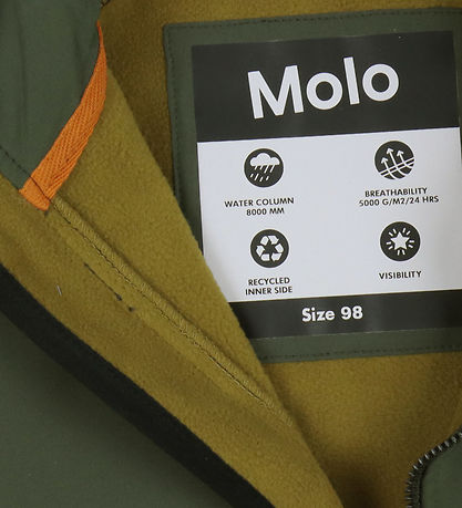 Molo Softshelljakke m. Fleece - Cloudy - Forest Block