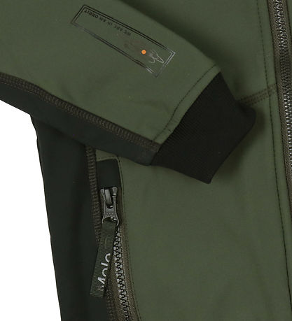 Molo Softshelljakke m. Fleece - Cloudy - Forest Block