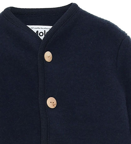 Molo Cardigan - Uldfleece - Umber - Dark Navy