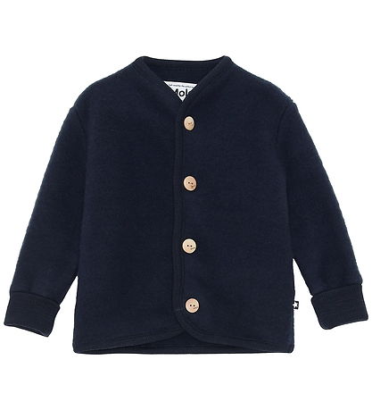 Molo Cardigan - Uldfleece - Umber - Dark Navy