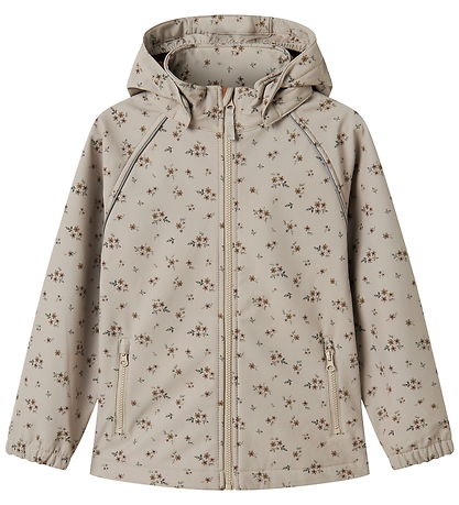 Name It Softshell m. Fleece - NkfAlfa08 - AOP -Pure Cashmere/Bou
