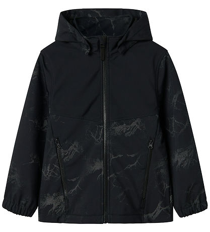 Name It Softshell m. Fleece - NkfAlfa08 - AOP - Black