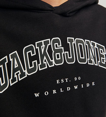 Jack & Jones Hættetrøje - JjeCaleb - Black/LOOSE