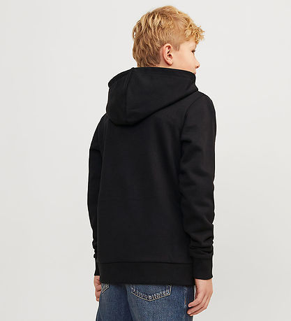Jack & Jones Hættetrøje - JjeCaleb - Black/LOOSE