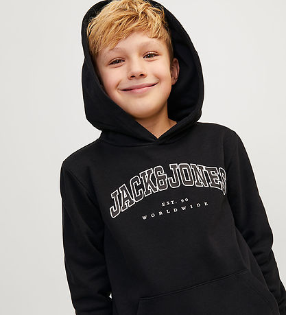 Jack & Jones Hættetrøje - JjeCaleb - Black/LOOSE