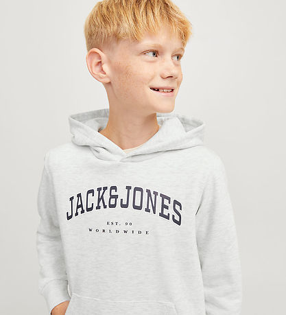 Jack & Jones Hættetrøje- JjeCaleb - Noos - White Melange/LOOSE