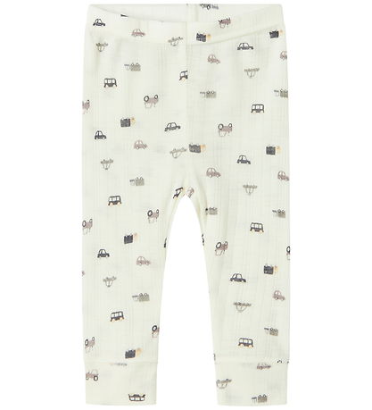 Name It Leggings - Uld - Noos - NbmWang - Snow White/Small cars