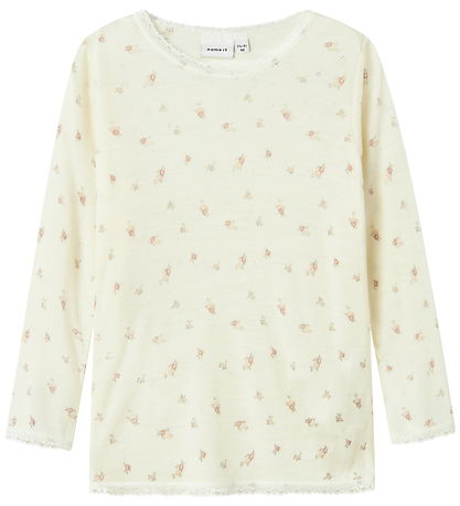 Name It Bluse - Uld - Noos - NmfWang - Snow White/Small flowers