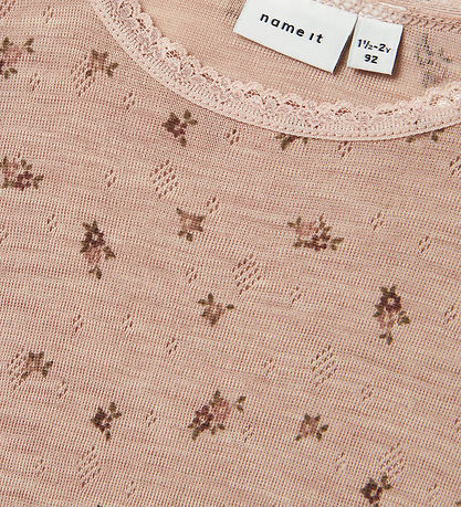 Name It Bluse - Uld - Noos - NmfWang - Shadow Gray/Small flowers