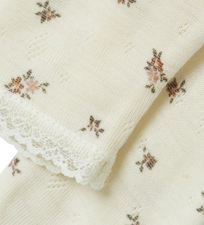 Name It Leggings - Uld - Noos - NbfWang - Snow White/Small flowe
