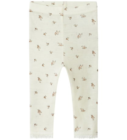 Name It Leggings - Uld - Noos - NbfWang - Snow White/Small flowe