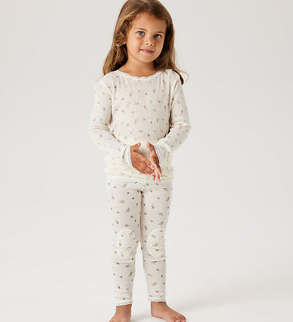 Name It Leggings - Uld - Noos - NmfWang - Snow White/Small flowe