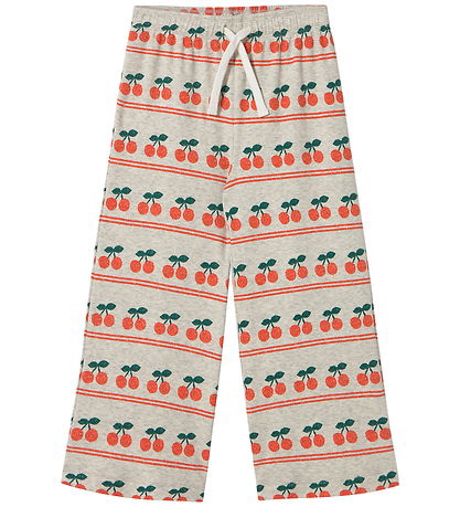 Tiny Cottons Bukser - Rib - Cherry - Light Cream Heather