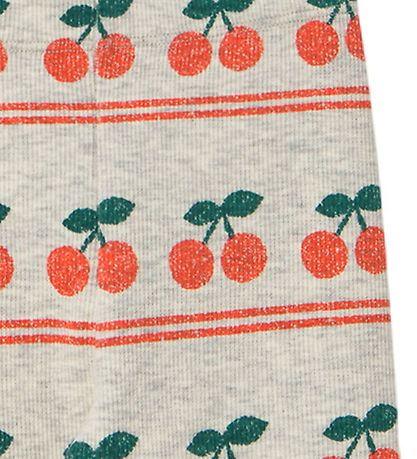 Tiny Cottons Leggings - Rib - Cherry - Light Cream Heather