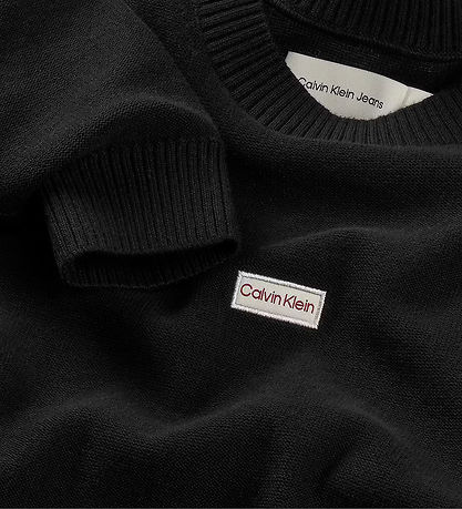 Calvin Klein Bluse - Strik - Logo Label - Ck Black