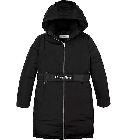 Calvin Klein Dynefrakke m. Bælte - Ck Black
