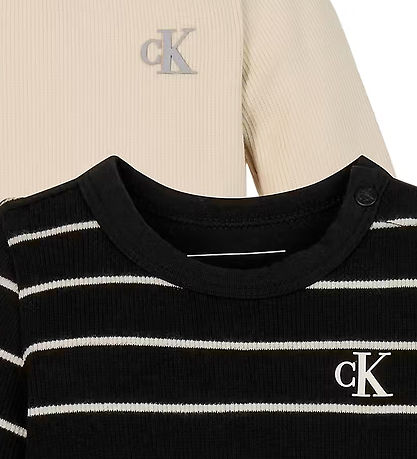 Calvin Klein Body l/æ - Rib - 2-Pak - Ck Black/White Cap
