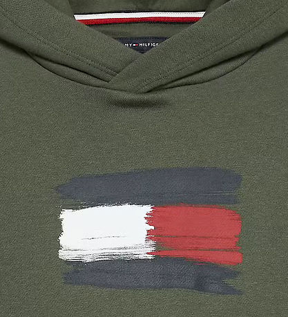 Tommy Hilfiger Hættetrøje - Flag - Pewter Green