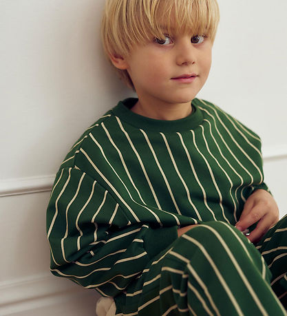 Müsli Sweatshirt - Pinestripe - Green Gables/Oak