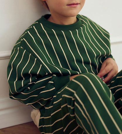 Müsli Sweatpants - Pinstripe - Green Gables/Oak