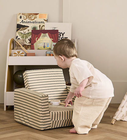 Kids Concept Lænestol - Foldbar - Stribet Blue/white