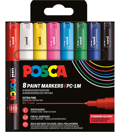 Posca Tuscher - PC-1M - 8 stk. - Multifarvet