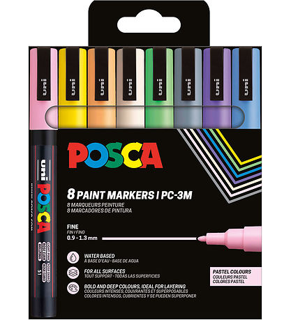 Posca Tuscher - PC-3M - 8 stk. - Pastel Farver