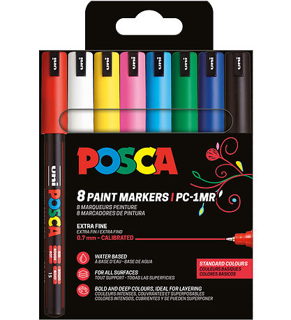 Posca Tuscher - PC-1M - 8 stk. - Multifarvet