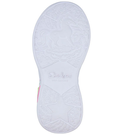 Skechers sko m. Lys - Unicorn Dreams - Silver/Multi