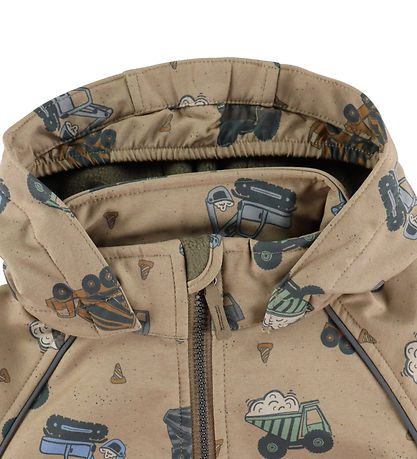 Name It Softshelljakke m. Fleece - NmmAlfa08 - Silver Mink/Truck