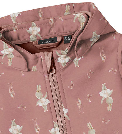 Name It Softshelldragt m. Fleece - NbnAlfa08 - Woodrose/BUNNY