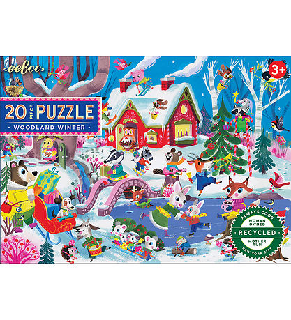 Eeboo Puslespil - 20 Brikker - Woodland Winter
