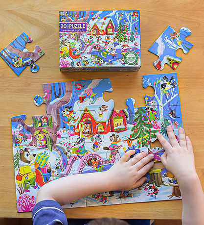 Eeboo Puslespil - 20 Brikker - Woodland Winter